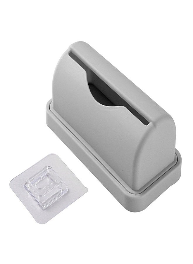 CHEOTIME Trash Bag Holder Dispenser, Trash Bag Dispenser Roll Holder Wall Mounted Plastic Garbage Bag Storage Organizer Mountable with Non Marking Adhesive for Kitchen(Grey) - Image 1